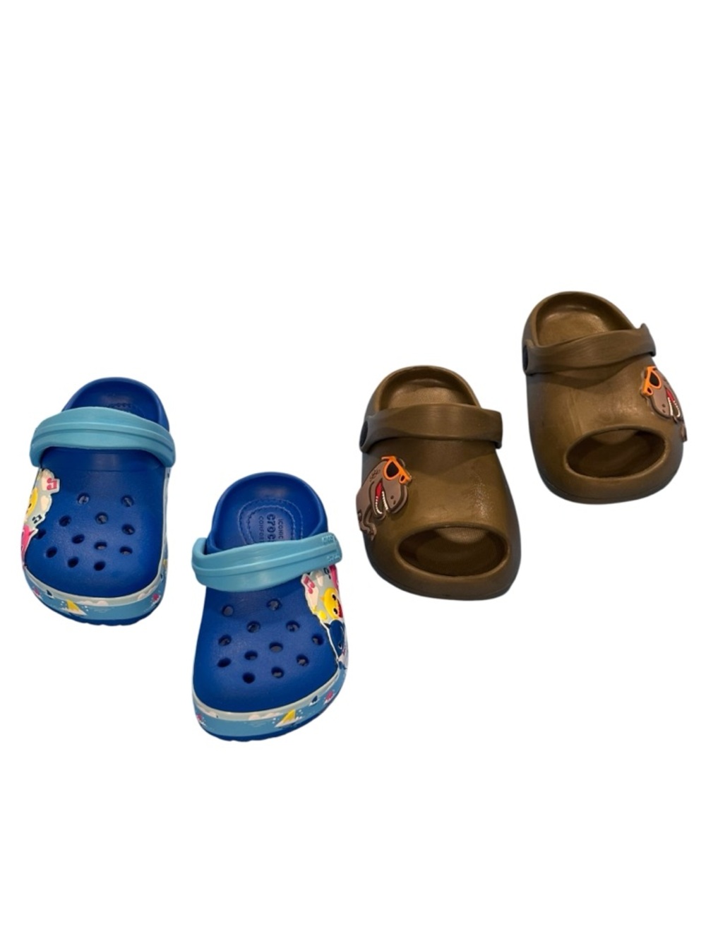 Toddler Blue Crocs Clog and Unbranded  Green Clog